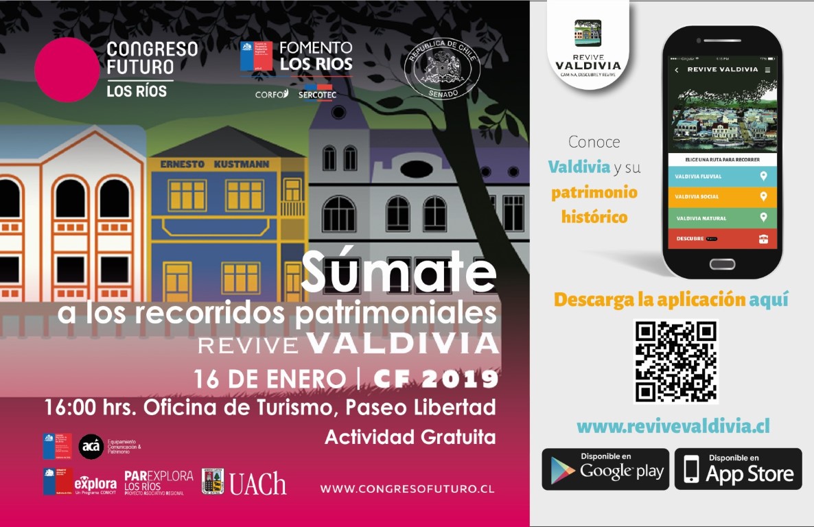 Afiche actividad visitas guiadas App Revive Valdivia